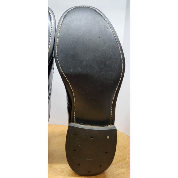 VTG Walker Shoe Co Black Leather Derby Dress Shoes Mens 8.5 XW USA 1988 main image 7